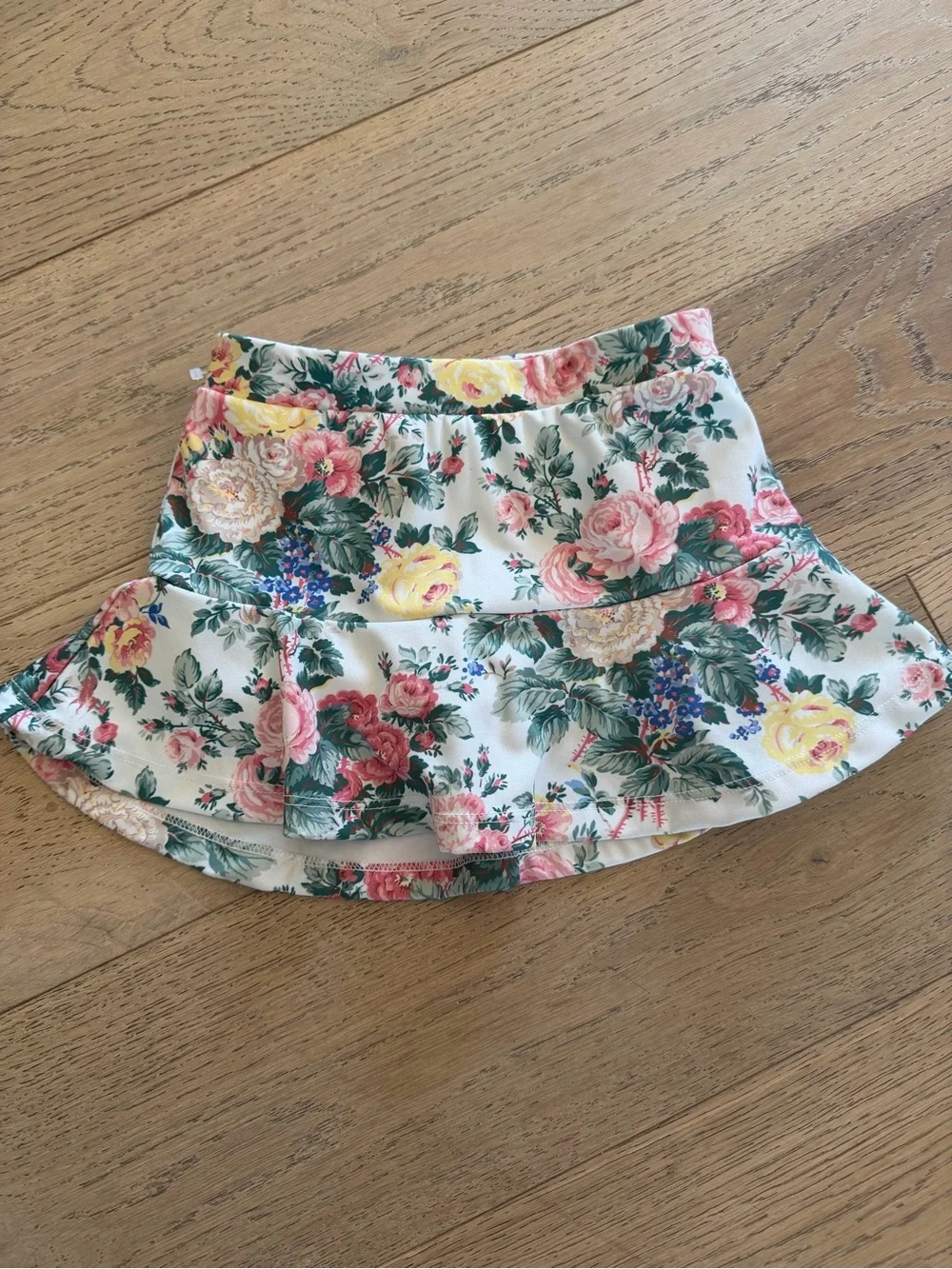 Polo Ralph Lauren Girls Floral Skort Skirt Size 3 Toddler Pink Yellow Rose Print